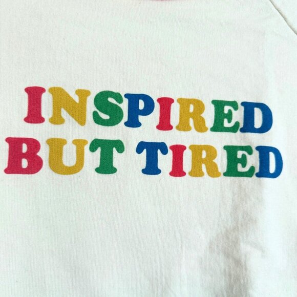 Valfre | Inspired But Tired Crewneck Cotton Sweatshirt Size XS - Picture 3 of 4